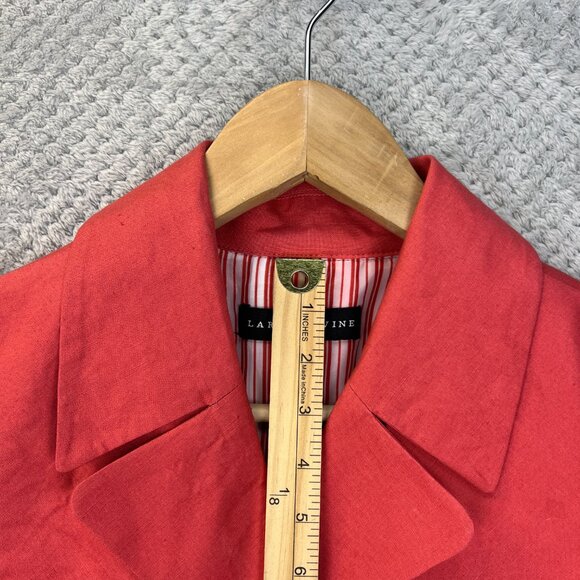 Larry Levine Womens Coral Swing Jacket Cropped Linen-Blend Blazer 3/4 Sleeve XL - Picture 5 of 12